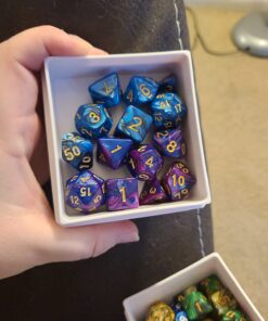 SmartDealsPro 5 x 7-Die Double-Colors Polyhedral Dice Sets with Pouches for D&D DND RPG MTG Dungeon and Dragons Table Board Roll Playing Games D4 D6 D8 D10 D% D12 D20 5-color Sets 95 71BwWC66anL