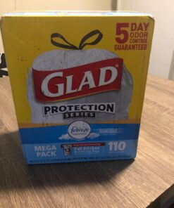 Glad ForceFlex Tall Kitchen Drawstring Trash Bags, 13 Gal, Fresh Clean Scent with Febreze, 110 Ct 110 Count (Pack of 1) 39 71BxezVF6hL