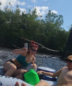 Intex River Run II Model 58837EP 18 Gauge Lightweight Durable Water Tube Float Raft Lounger with Built in Cooler and Cup Holder 2 Pack 24 71BxgLMUUpL