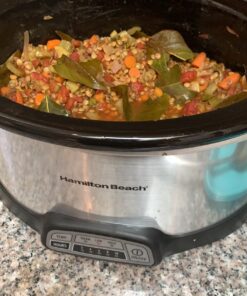 Hamilton Beach Programmable Slow Cooker with Flexible Easy Programming, 5 Cooking Times, Dishwasher-Safe Crock, Lid, 7 Quart, Silver 42 71Bxp3jeMnL