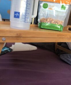 Greenco Bed Tray Table with Foldable Legs, Breakfast Tray with Handles, Eating, Working, Laptop or Snacking - Breakfast Trays for Bed - 100% Natural Bamboo for Strength and Beauty - 20" L x 12" W 1 Pack 40 71BxwIunglL