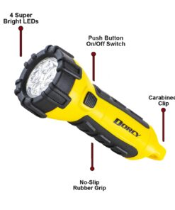 Dorcy 55 Lumen Floating Water Resistant LED Flashlight with Carabineer Clip, Yellow (41-2510) 22 71ByCTKvXL