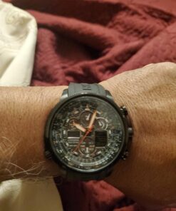 Citizen Men's Promaster Navihawk A-T Eco-Drive Pilot Watch, Atomic Timekeeping, Chronograph, Power Reserve Indicator, Luminous Hands and Markers, Anti-Reflective Crystal Black Rubber Strap 40 71BylBJsvPL