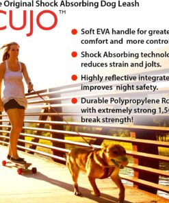 EzyDog Cujo Shock Absorbing Bungee Dog Leash - Best Dog Rope Training Lead - Reflective Trim for Nighttime Safety - Padded Pull Handle for Superior Comfort and Control (40", Black) 40-Inch 16 71ByoTiYwQL