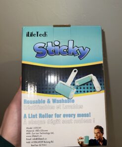 iLifeTech Reusable Sticky Picker Set Cleaner Lint Roller Pet Hair Remover Brush, Blue 4" Medium Set 50 71BzZBWAvnL