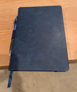 Thick Classic Notebook with Pen Loop - A5 College Ruled Hardcover Writing Notebook with Pocket + Page Dividers Gifts, Banded, Large, 180 Pages, 8.4 x 5.7 in blue 49 71C CJsLslL