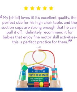 Melissa & Doug First Bead Maze - Wooden Educational Toy for Floor, High Chair, or Table - Infant Maze Toy, Bead Maze Toys For Toddlers And Babies 4.2 x 7 x 8.6 inches ; 1.3 pounds Standard 24 71C I6KiYeL 1