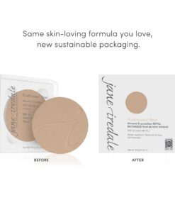 jane iredale PurePressed Base Mineral Foundation Refill or Refillable Compact Set| Semi Matte Pressed Powder with SPF | Talc Free, Vegan, Cruelty-Free Satin 14 71C R24bKgL