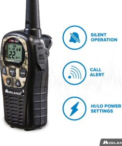 Midland LXT535VP3 FRS Walkie Talkie - Long Range Two Way Radio with NOAA Weather Scan + Alert Channel Scan, Silent Operation (Mossy Oak Camo, 2 Radios) Pair Pack - Black/Mossy Oak Camo Walkie Talkies 11 71C dxKDL