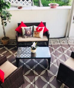 Best Choice Products 4-Piece Outdoor Wicker Patio Conversation Furniture Set for Backyard, Deck, Poolside w/Coffee Table, Seat Cushions - Brown Wicker/Beige Cushions Brown/Beige 37 71C0IPtZj L