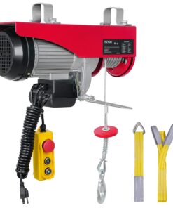 Happybuy 440 lbs Lift Electric Hoist, 110V Electric Winch with Zinc-Plated Steel Wire, 39.4 ft Lifting Garage Lift Hoist with 14ft Remote Control for Garage, Factories, Warehouses,Verandahs 440LBS 24 71C0NwsfmEL