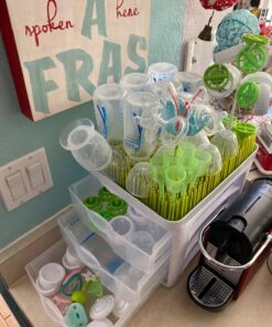 Boon Lawn Countertop Baby Bottle Drying Rack - Spring Green - Bottle Rack and Organizer - Baby Feeding Essentials - 13.5 x 11 x 2.5 - 1 Count 39 71C0ZCvlPML