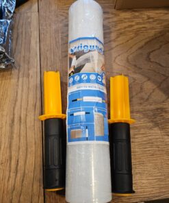 Origuuds Stretch Film, 80 Gauge Stretch Wrap with Handles, Industrial Strength Plastic Wrap for Moving, Pallet Wrap, Packing, Furniture Wrapping, Luggage (Clear/15 Inch x 1000 Feet,1 Roll) Clear 1 Roll/15in x 1000FT 24 71C0wpQBp8L