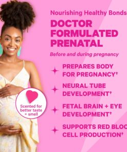 Pink Stork Total Prenatal Vitamins with DHA, Folate, Iron, Choline, and Vitamin B12. Prenatals for Women to Support Fetal Development, Pregnancy Must Haves - 60 Capsules, 1 Month Supply 21 71C1k OnkBL