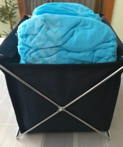 Foldable Shoe Cover Holder (Blue) with Bonus: Please Use Shoe Covers, Double Sided, Door Hanger Blue 31 71C26RhkwAL