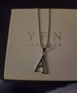 YFN Initial Pendant Necklace Sterling Silver with Cubic Zirconial 26 Letter Alphabet Jewelry Gifts for Mom Women Teen Girl Alphabet A 16 71C2makys0L