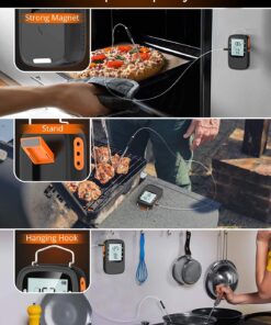 Govee Bluetooth Meat Thermometer, Wireless Meat Thermometer for Smoker Oven, Digital Grill Thermometer with 2 Probes, Timer Mode, Smart LCD Backlight BBQ Thermometer for Cooking Turkey Fish Beef 2 x Probes 52 71C3P CS6pL