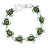 PammyJ Green Sea Turtle Bracelet Silvertone 14 71C53DJWhL