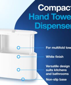 Tork Xpress Paper Towel Dispenser, White, Compact for Home Use, Fits H2 Hand Towels 23 71C54gqt9CL