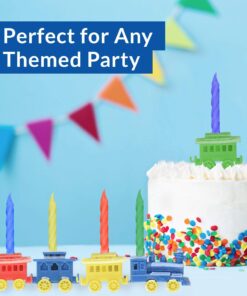 Oasis Supply Colorful Birthday Party Train Candle Holder For Cake Decorations, 7” x 3”, 5 Candles Included 20 71C5I8pZAML
