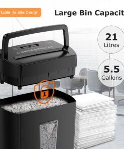 Bonsaii 12-Sheet Cross Cut Paper Shredder, 5.5 Gal Home Office Heavy Duty Shredder for Paper, Credit Card, Mails, Staples, with Transparent Window, High Security Level P-4 (C275-A) 1 2 Sheet 5-Minute 25 71C5TzXCgSL