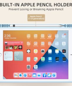Akkerds Case Compatible with iPad 10.2 Inch 2021/2020 iPad 9th/8th Generation & 2019 iPad 7th Generation with Pencil Holder, Protective Case with Soft TPU Back, Auto Sleep/Wake Cover, Sky Blue 27 71C5eIOiw1L