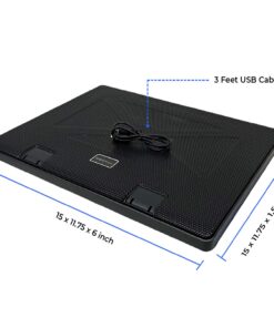 iMBAPrice - Quiet Portable 12" - 17" Laptop Cooler Cooling Pad - Ultra Slim 2xUSB Powered (5 Fans) with Adjustable Height Mount Stand 13 71C5yvJ nFL