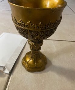 Design Toscano Golden Chalice of King Arthur Medieval Décor Decorative Gothic Goblet Sculpture, 5 Inches Wide, 5 Inches Deep, 9 Inches High, Metallic Gold Finish 29 71C64qs18kL
