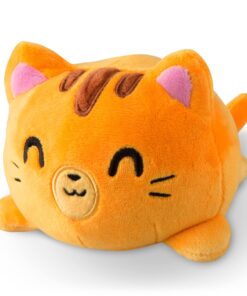 TeeTurtle - The Original Reversible Cat Plushie - Orange Tabby - Cute Sensory Fidget Stuffed Animals That Show Your Mood Happy + Angry Orange Tabby 13 71C707c43SL