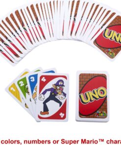 Mattel Games UNO Super Mario Card Game Animated Character Themed Collector Deck 112 Cards with Character Images, Gift for Kids Ages 7 Years Old & Up Small 20 71C7qM5eheL
