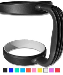 Grip-It YETI Tumbler Cup Handle for 30oz Rambler - Lightweight, Spill Proof Grip For RTIC Cooler Stainless Steel Tumblers, SIC, Ozark Trail & Travel Water Coffee Mugs or Flask - Midnight Black 15 71C84mHTJ8L 2