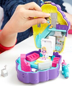 Polly Pocket Playset, Travel Toy with 2 Micro Dolls & Surprise Accessories, Pocket World Cupcake Compact, Food Toy 18 71C8NFukofL 1