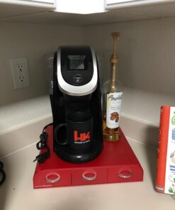 Mind Reader Single Serve Coffee Organizer with 3 Drawers Pod, 12.25" L x 13.5" W x 2.5" H, 36 Capacity, Red 50 71C8zRBa9NL