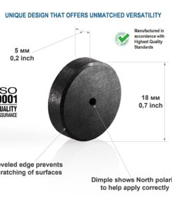 Creative Hobbies 100 Pcs Industrial Ceramic Circle Magnets 11/16 Inch Flat - 18mm Round Disc - 3/16" Thick - Ferrite Magnets Bulk for Crafts, Science & Hobbies, Refrigerator or Whiteboard 25 71C9f3AKuL