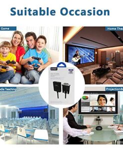 ONTEN VGA to HDMI, 1080P VGA to HDMI Adapter (Male to Female) for Computer, Desktop, Laptop, PC, Monitor, Projector, HDTV with Audio Cable and USB Cable (Black) 18 71CAWjcccfL