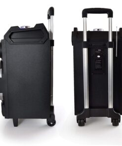 Pyle 500 Watt Outdoor Portable BT Connectivity Karaoke Speaker System - PA Stereo with 8" Subwoofer, DJ Lights Rechargeable Battery Microphone, Recording Ability, MP3/USB/SD/FM Radio - PWMA325BT 18 71CB wBbqL