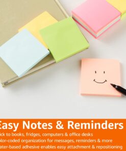 Amazon Basics Square Sticky Notes, 3 x 3-Inch, Assorted Colors, 12-Pack 12 pack 13 71CB8lGPebL