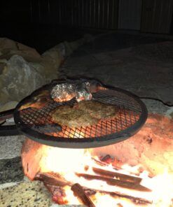 Sunnydaze X-Marks Fire Pit Cooking Grate - Outdoor Round Black Steel BBQ Campfire Grill with Handles - 22-Inch 22 in 19 71CBgtyH9hL