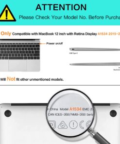 MOSISO Plastic Hard Shell Case Cover Compatible with MacBook 12 inch with Retina Display (Model A1534, Release 2017 2016 2015), Crystal Clear 44 71CBm8m o L