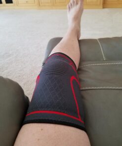 UFlex Athletics Knee Compression Sleeve Support for Women and Men - Knee Brace for Pain Relief, Fitness, Weightlifting, Hiking, Sports Medium Red 50 71CBwVdAcnL