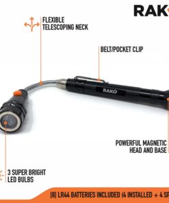RAK Magnetic Pickup Tool - Christmas Gifts for Men - Telescoping Magnet Pickup Tool with Bright LED Lights and Extendable Neck - Cool Gadgets Gifts Stocking Stuffer Gifts for Men 24 71CCIPVg3TL