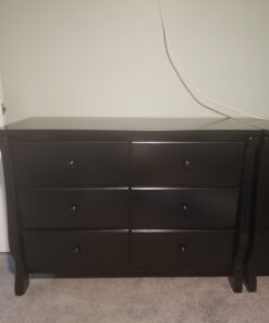 Delta Children Universal 6 Drawer Dresser, Greenguard Gold Certified, Black 47 71CCnScZWL