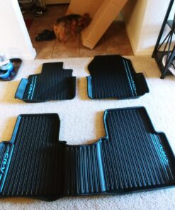 Honda Genuine Parts 08P17-TLA-120A All Season Floor Mat, 1 Pack, Black & Blue Strip 5 71CDHi7QQYL