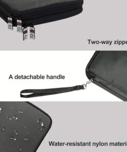 BUBM Double Layer Electronics Organizer, Travel Gadget Bag for Cables, Memory Cards, Flash Hard Drive and More, Fit for iPad or Tablet(up To 9.7")--Large, Gray Large,2-layer 18 71CDLWwBocL