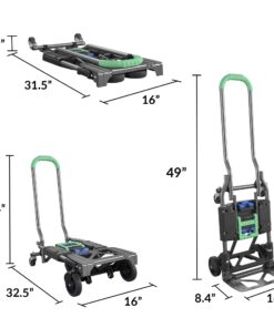 COSCO Shifter Multi-Position Folding Hand Truck and Cart, Green 53 71CDVEqwfvL