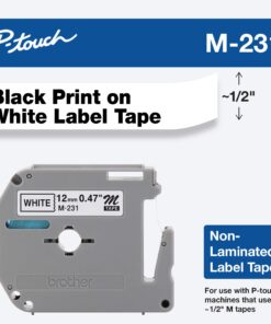 Brother M231 1/2in Labeling Tape White 0.47" x 26.2' 9 71CDsOp0yRL