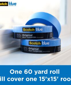 Scotch Painter's Tape Original Multi-Surface Painter's Tape, 1.88 Inches x 60 Yards, 6 Rolls, Blue, Paint Tape Protects Surfaces and Removes Easily, Multi-Surface Painting Tape for Indoor and Outdoor Use 24 71CE5lixpaL 1