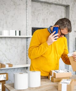 MFLABEL® 4 Rolls of 450 Direct Thermal Shipping Labels 4x6 for Zebra 2844 Zp-450 Zp-500 Zp-505 450 Labels/ Rolls 15 71CFVruwf2L