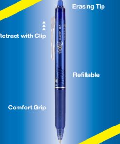 Pilot, FriXion Clicker Erasable Gel Pens, Fine Point 0.7 mm, Pack of 10, Assorted Colors 10 Count (Pack of 1) 20 71CFchYrzAL 1