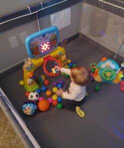 TODALE Baby Playpen for Toddler, Large Baby Playard, Indoor & Outdoor Kids Activity Center with Anti-Slip Base, Sturdy Safety Play Yard with Soft Breathable Mesh, Playpen for Babies(Gray,50”×50”) 50x50x27 Inch (Pack of 1) Grey 46 71CG5acIHRL